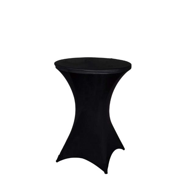 Black Lycra Poseur Table Covers – myfurniturehire