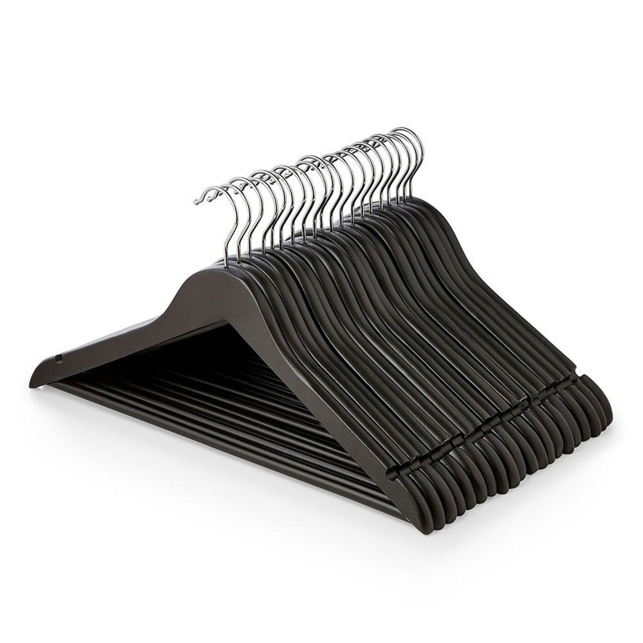 Black Wooden Coat Hangers Pack of 10 – Durable Elegant Wardrobe